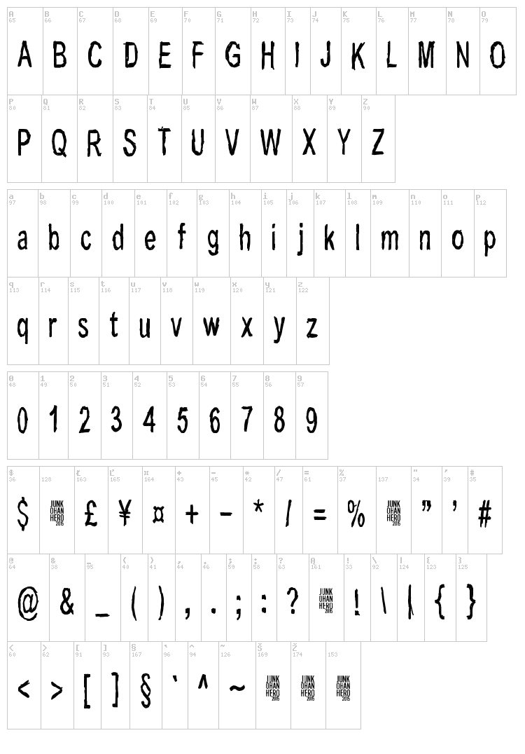 Last living souls font map